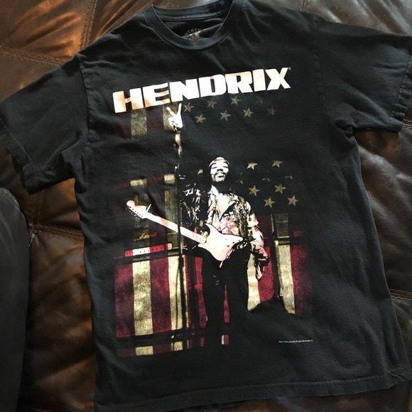 Jimi Hendrix American Flag Graphic Band Tee